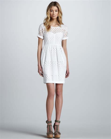 burberry white eyelet dress|Designer Dresses For Women .